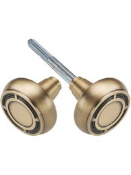 Pair of Mission Door Knobs in Solid Brass